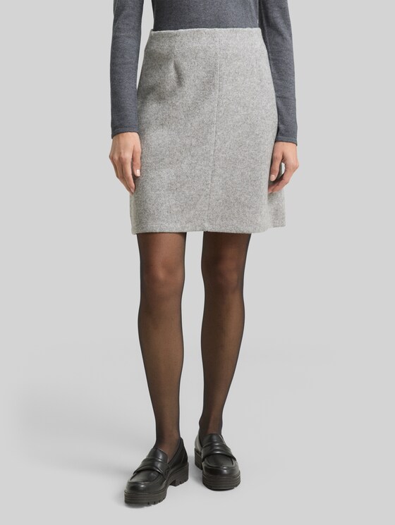 Cosy skirt in a melange look - medium silver grey melange