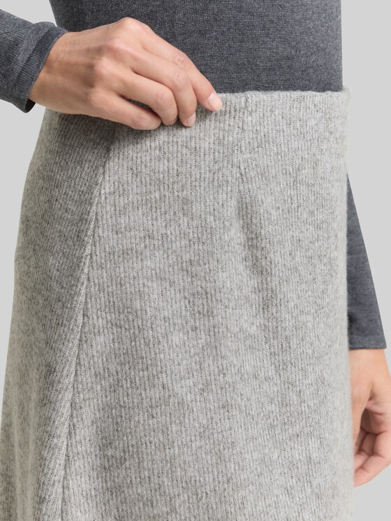 Cosy skirt in a melange look - medium silver grey melange