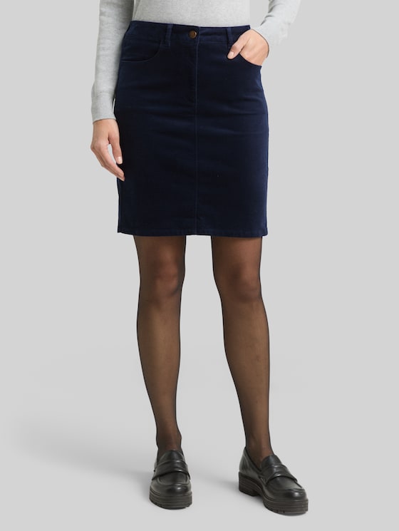 Velvet skirt - sky captain blue