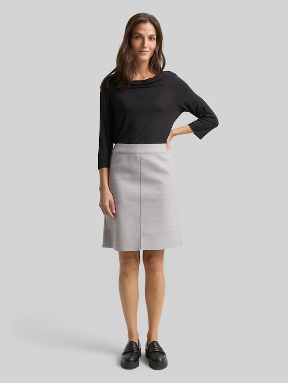 Cosy skirt in a melange look - medium silver grey melange