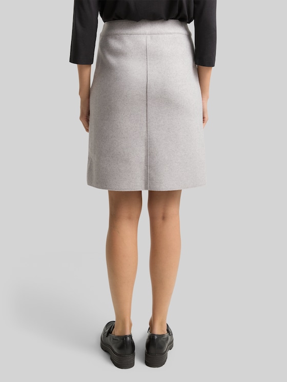Cosy skirt in a melange look - medium silver grey melange