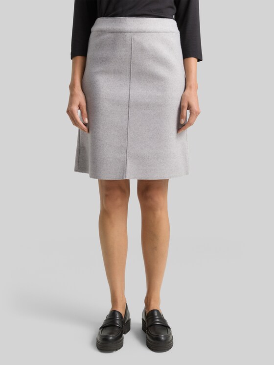 Cosy skirt in a melange look - medium silver grey melange