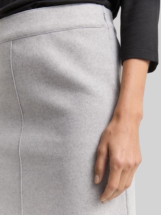 Cosy skirt in a melange look - medium silver grey melange