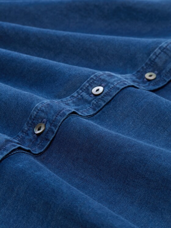 Denim dress with bow detail - blue denim dark wash