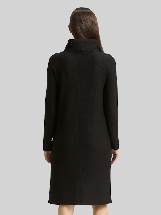 Cosy dress with waffle texture - deep black