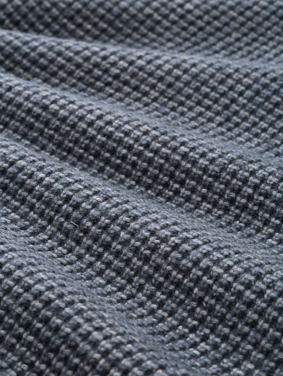 Knitted jumper with wool content - navy melange white core