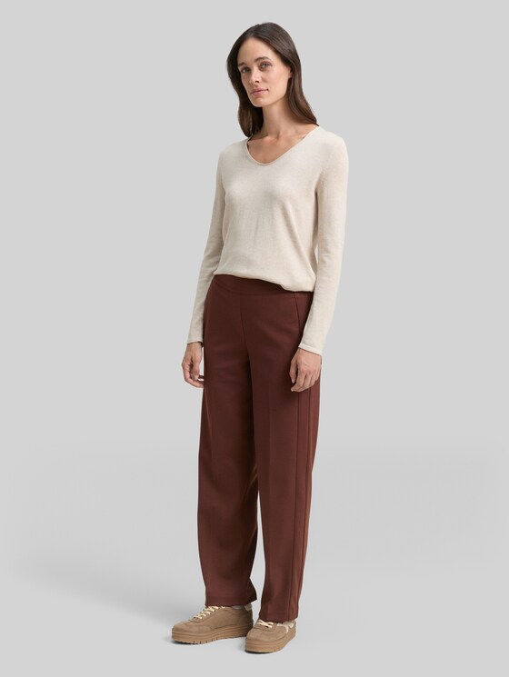 TTMIA STRAIGHT trousers - dark pecan brown