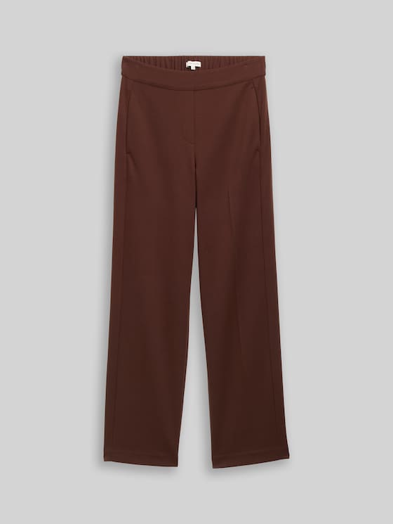 TTMIA STRAIGHT trousers - dark pecan brown