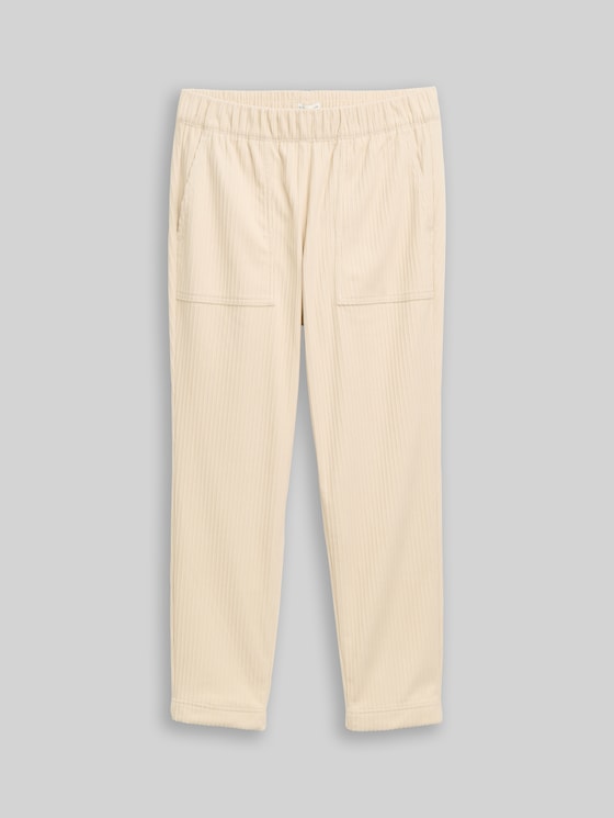 Loose slim corduroy trousers - sand stone beige