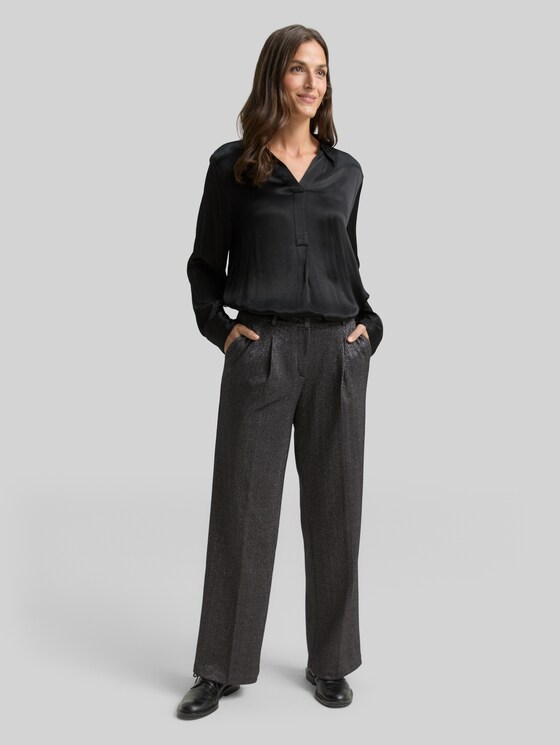 TTLEA WIDE trousers with glitter effect - glitter fabric