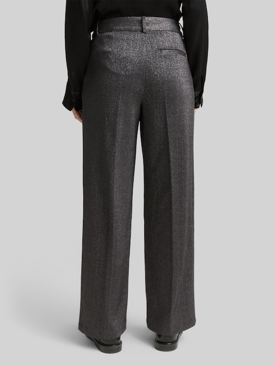 TTLEA WIDE trousers with glitter effect - glitter fabric