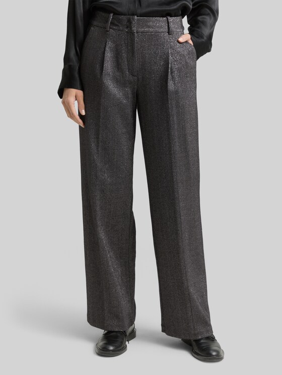 TTLEA WIDE trousers with glitter effect - glitter fabric