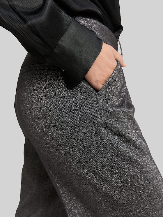 TTLEA WIDE trousers with glitter effect - glitter fabric