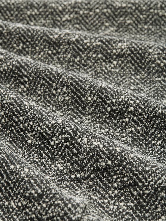 TTLEA Straight Bouclé Trousers - salt pepper boucle structure