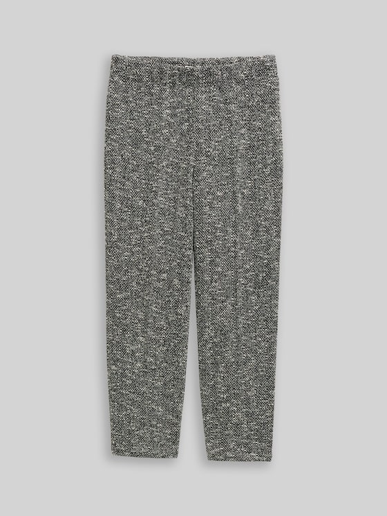 TTLEA Straight Bouclé Trousers - salt pepper boucle structure