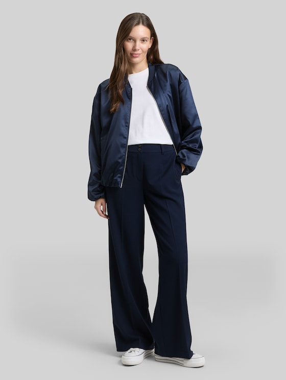 TTLEA WIDE Trousers with crease - sky captain blue