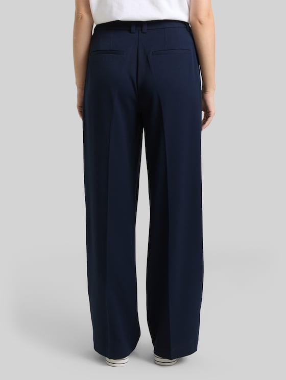 TTLEA WIDE Trousers with crease - sky captain blue