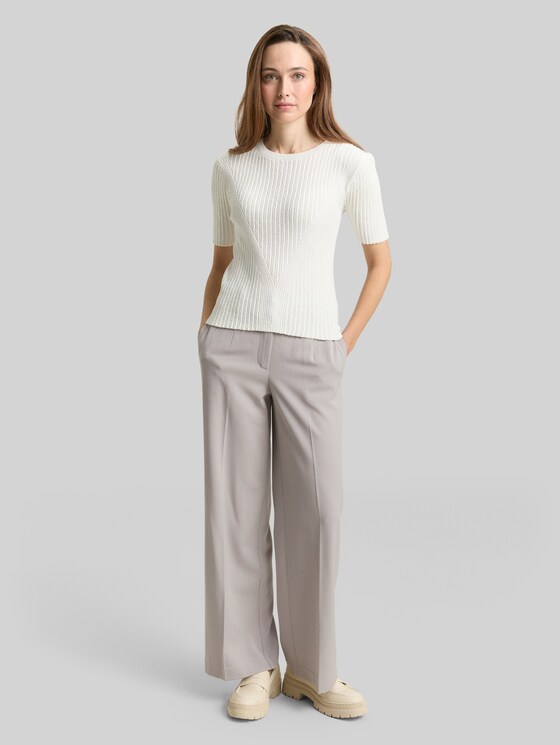 TTLEA WIDE Trousers with crease - dark clouds grey