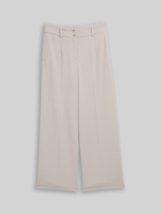 TTLEA WIDE Trousers with crease - dark clouds grey