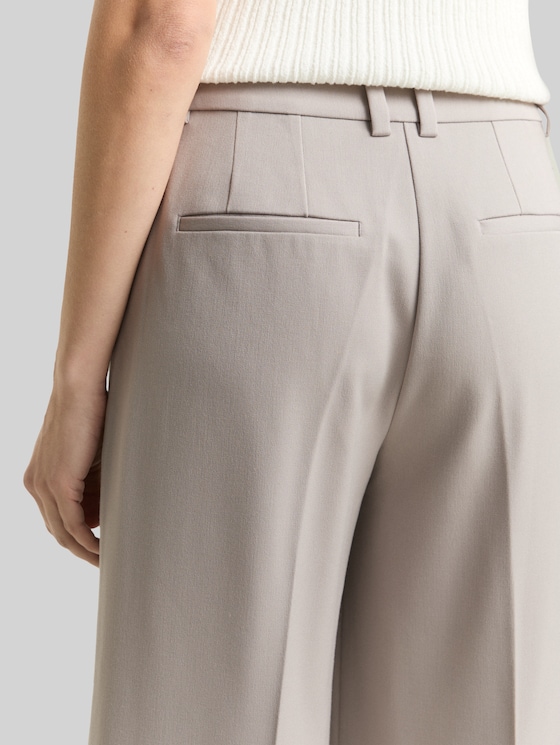 TTLEA WIDE Trousers with crease - dark clouds grey