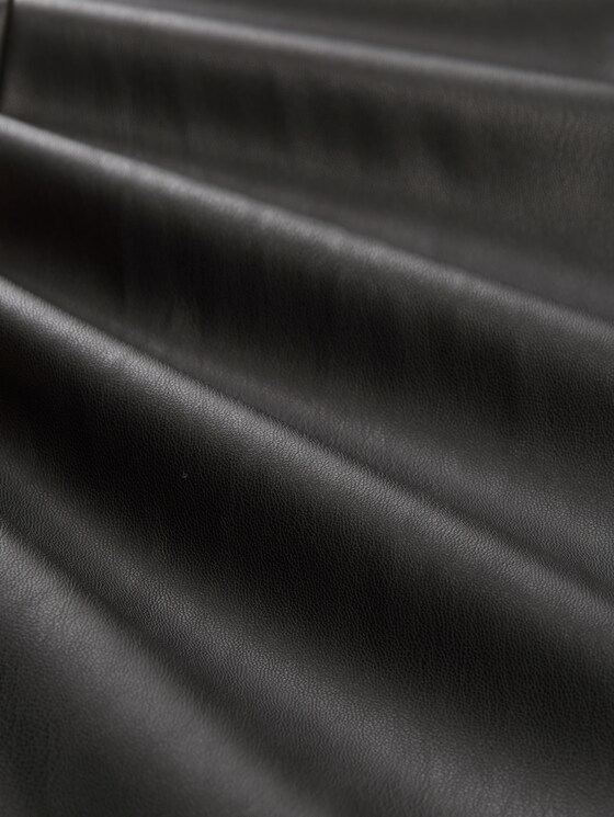 Flared trousers in leather look - deep black