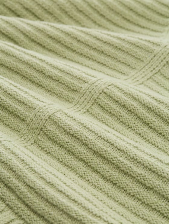 Jumper with ribbed texture - pure sage melange