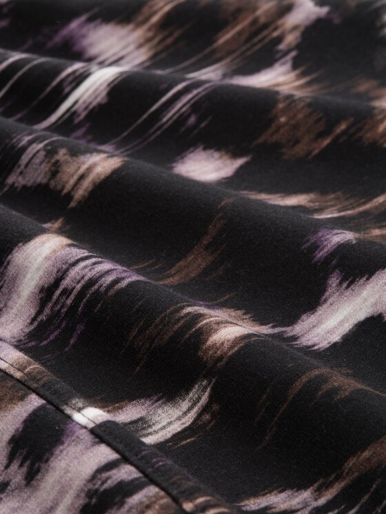 Sweatshirt with pattern - black brown abstract print