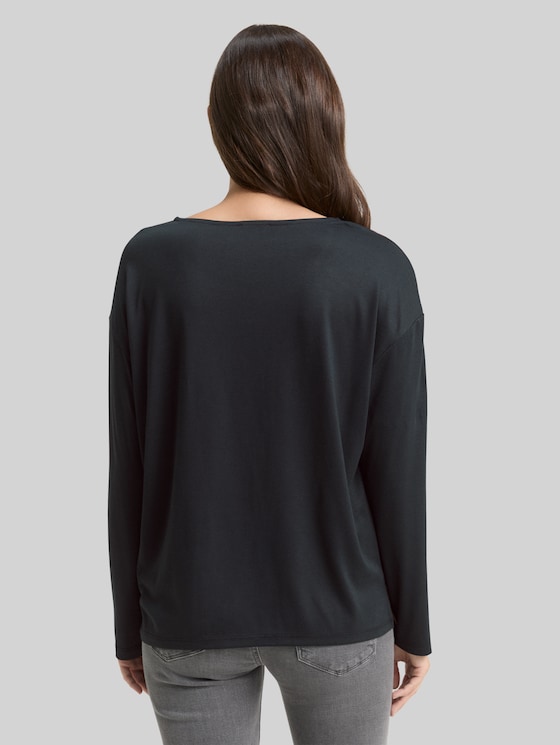 Loose fit long-sleeved shirt with leopard print - brown black big leo print