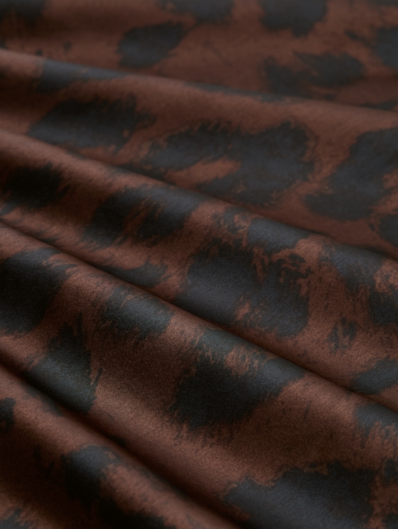 Loose fit long-sleeved shirt with leopard print - brown black big leo print