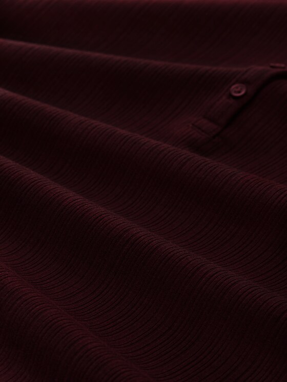 Slim-fit long-sleeved Henley - dark pecan brown