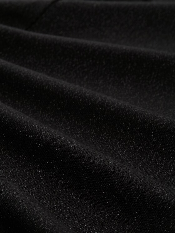 Loose fit long-sleeved shirt with glitter effect - deep black