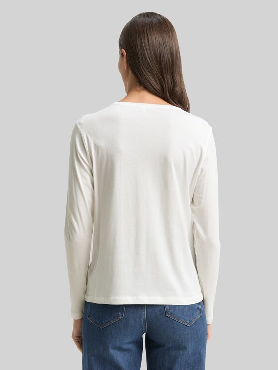 Long-sleeved shirt with a print - Whisper White