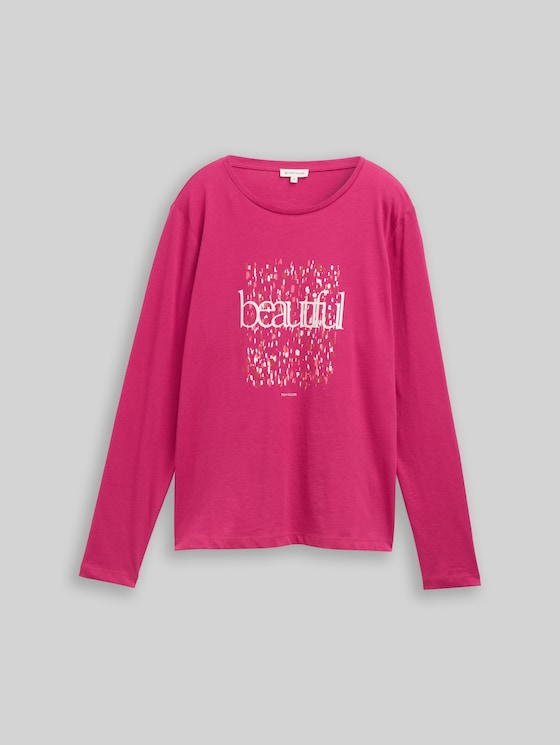 Long-sleeved shirt with a print - cherry granita