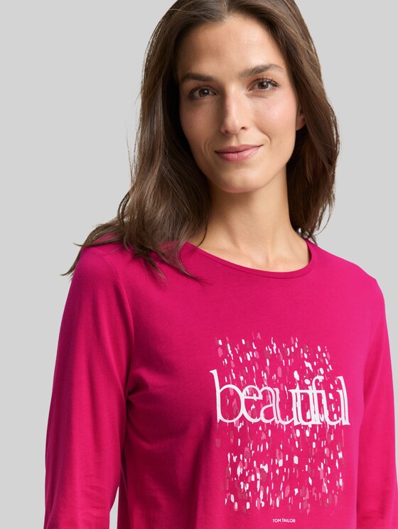 Long-sleeved shirt with a print - cherry granita