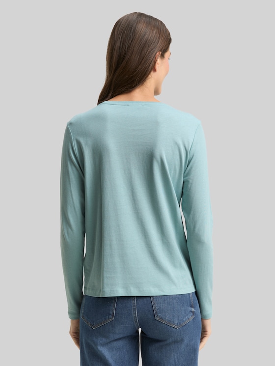 Long-sleeved shirt with a print - white moss
