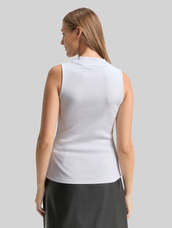 Slim fit top with glitter effect - white glitter