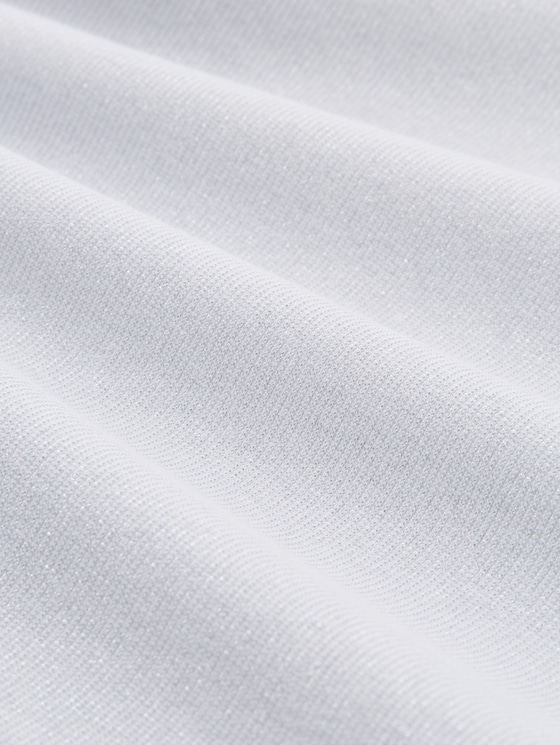 Slim fit top with glitter effect - white glitter