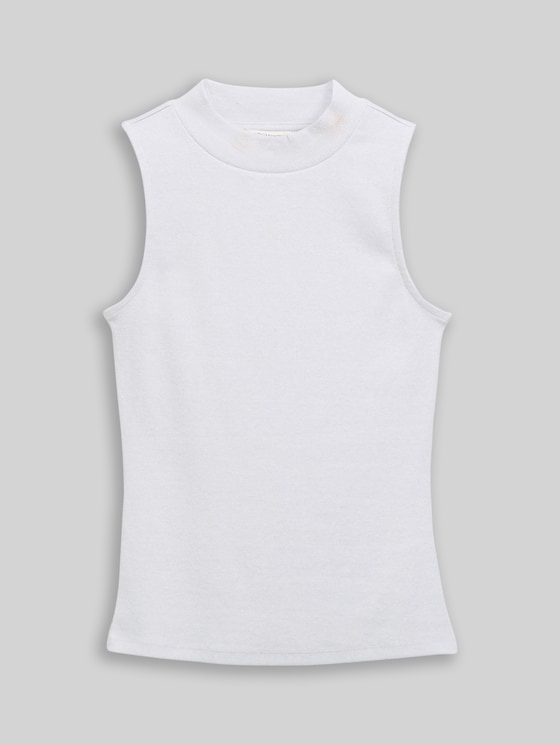 Slim fit top with glitter effect - white glitter