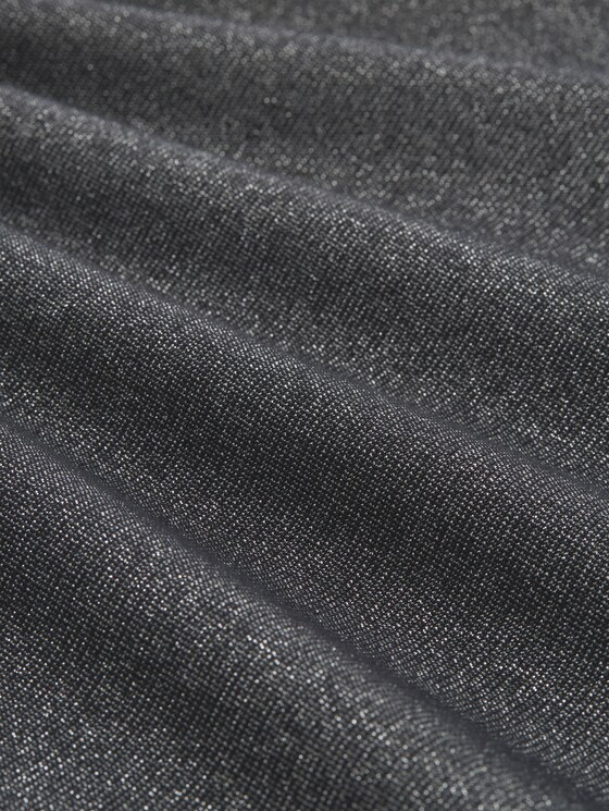 Slim-fit long-sleeved top with glitter effect - black glitter