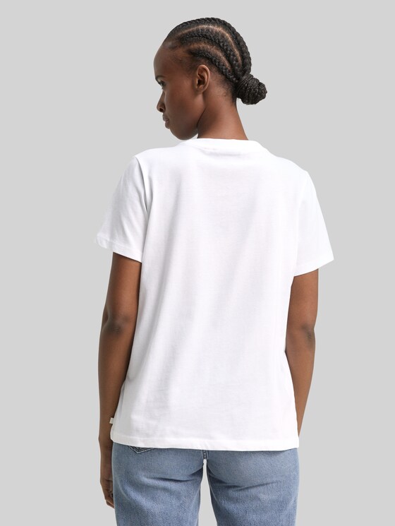 Loose fit T-shirt with glitter embroidery - White
