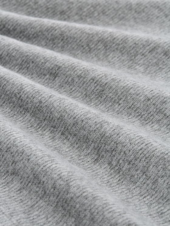 Loose fit sweatshirt with roll neck - medium silver grey melange
