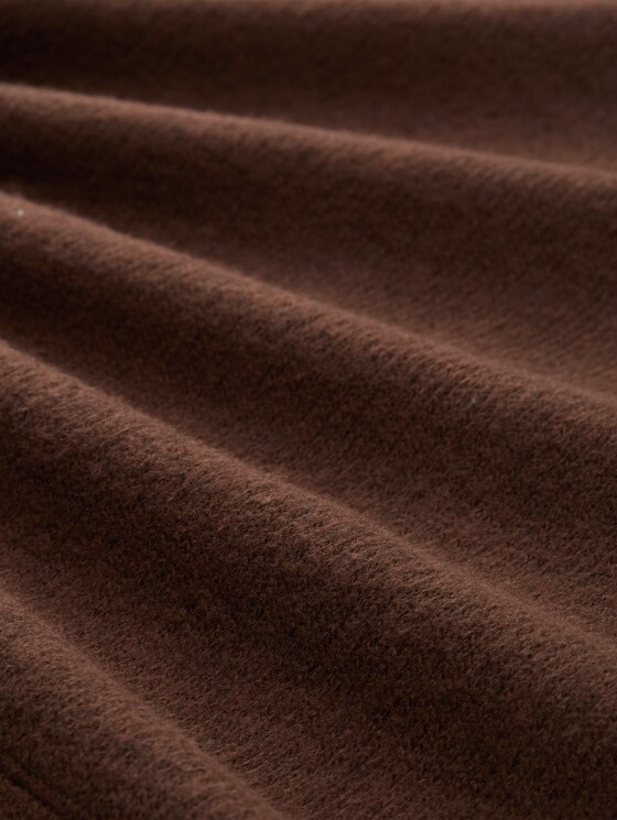 Loose fit sweatshirt with roll neck - dark pecan brown melange