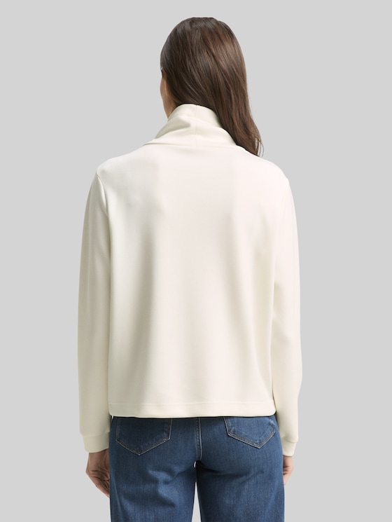Scuba sweatshirt with stand-up collar - Whisper White