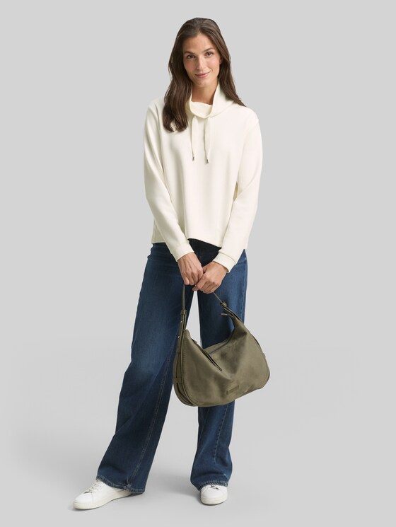 Scuba sweatshirt with stand-up collar - Whisper White