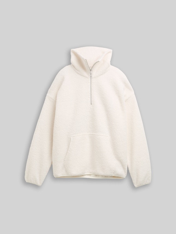 Loose fit teddy sweatshirt - off white