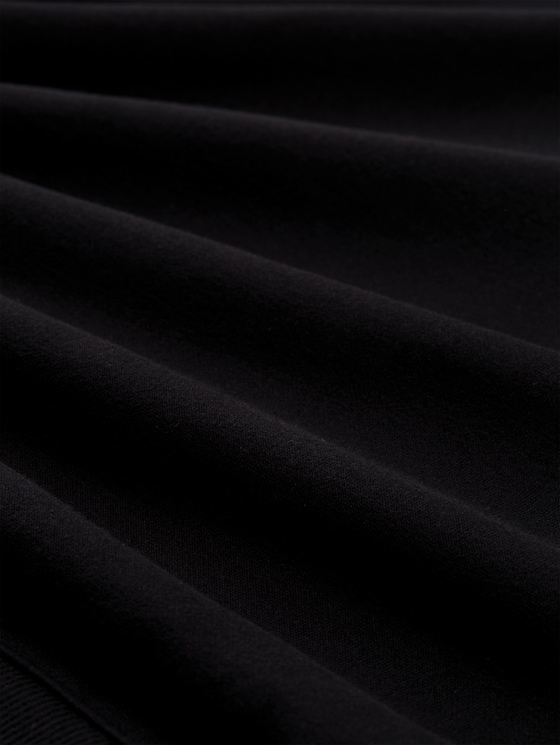 Oversized hoodie Sweatshirt with glitter appliqué - deep black