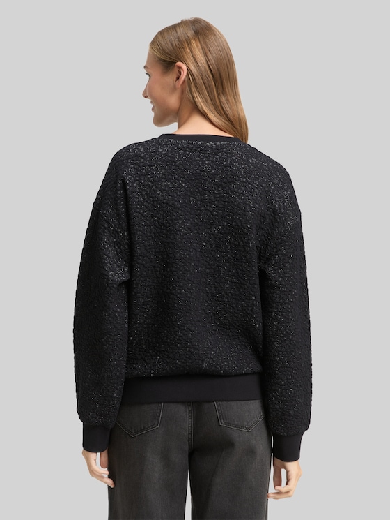 Sweatshirt with glitter effect - black glitter