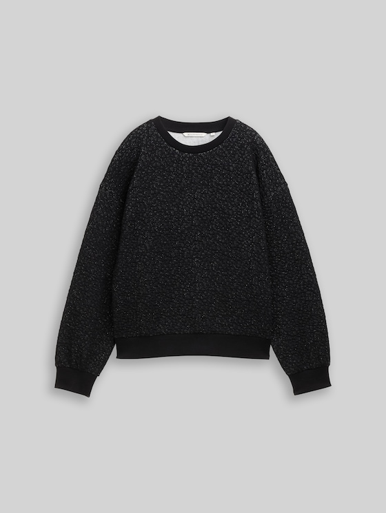 Sweatshirt with glitter effect - black glitter