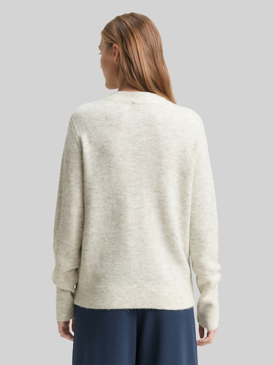 Cosy knitted jumper - Marble Beige Melange