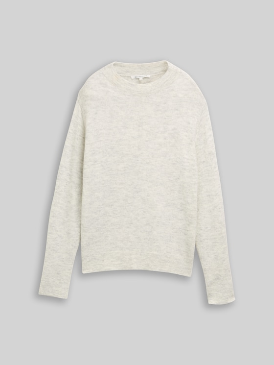 Cosy knitted jumper - Marble Beige Melange